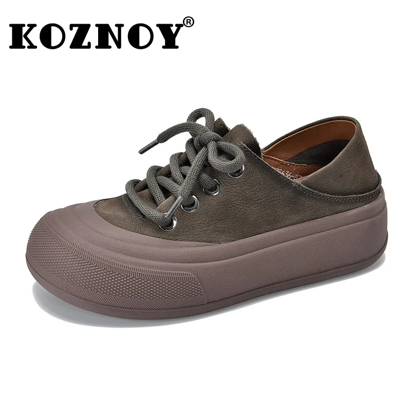 

Koznoy 4cm New Cow Suede Genuine Leather Cow Women Spring Soft Soled Comfy Good Cushioning Flexible Loafer Moccassin Flats Shoes