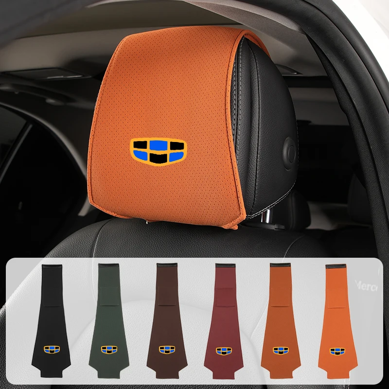자동차 액세서리 모피 머리 받침 베개 보호대 커버, Geely Boyue Emgrand Atlas SUV Borui Coolray NL3 EX7 X7 EC7 GT GC9 X6