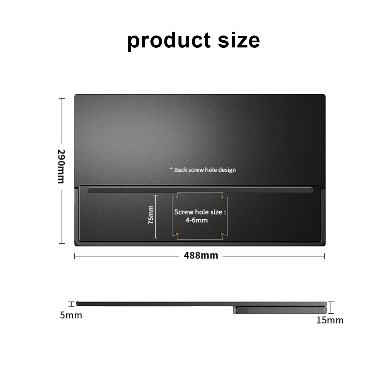 시볼란 21.5인치 100Hz 휴대용 모니터 RGB100% USB C 포트 여행용 보조 화면 데스크탑 노트북용 VESA 홀 내장 스피커
