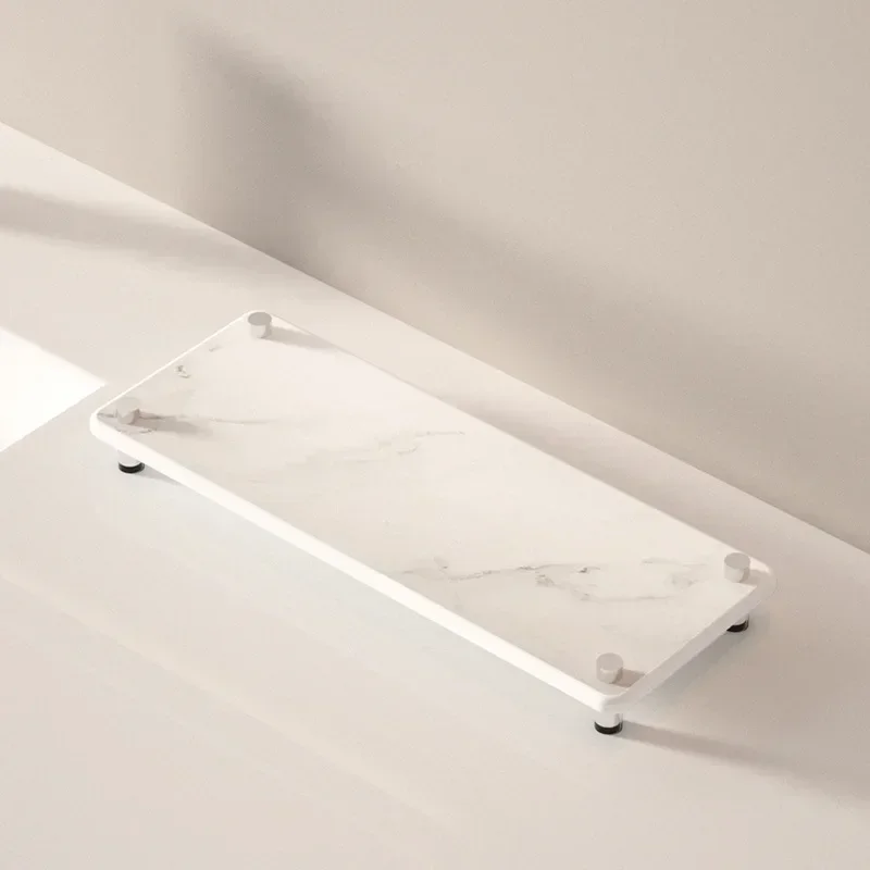 Diatom Mud Storage Rack Kitchen Sink Storage Absorbent Pad Bathroom Sink Light Luxury Marble Coaster  Bathroom Shelves 6