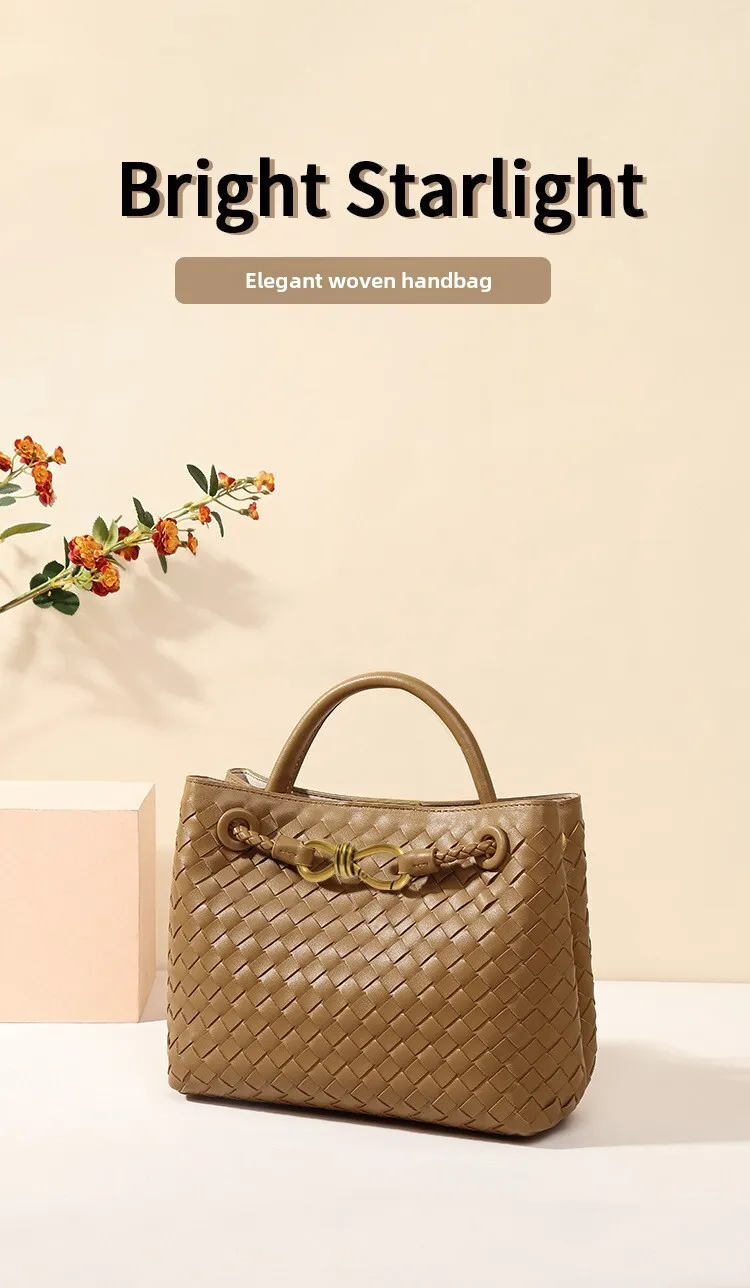 Fashionable Niche Handbag, Butterfly Knot Metal Hand Woven, Textured Casual Large Capacity Single Shoulder Crossbody_voghion.com