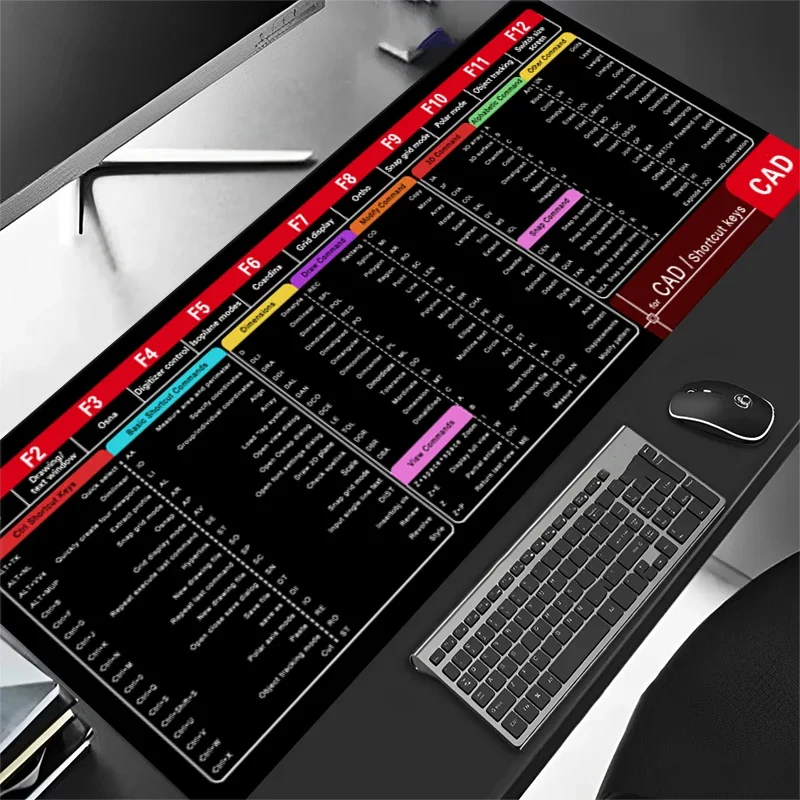 CAD Office Shortcuts Large Lock edge Mouse Pad Extended for Auto CAD Computer Keyboard Non-Slip XXL Mousepad Gaming Desk Mat