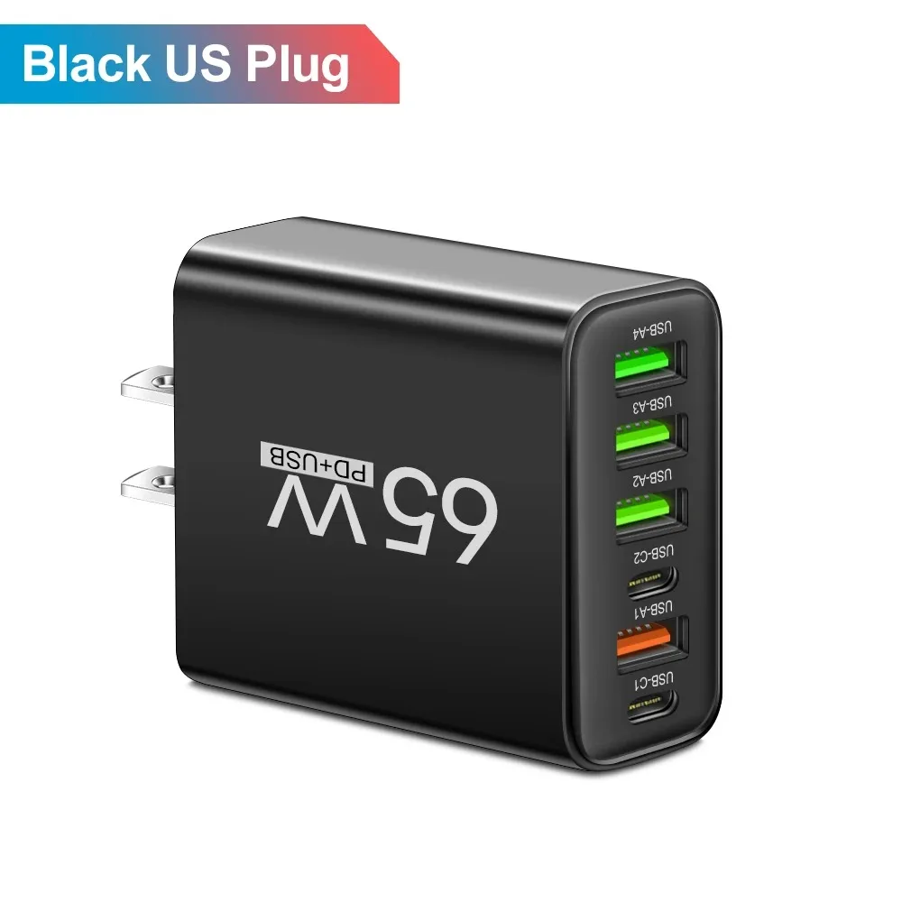65W USB Typ-C Ladegerät, schnelles Ladegerät, Netzteil für iPhone, Samsung, Xiaomi, Huawei, EU/US-Stecker, schnelles Wandladegerät