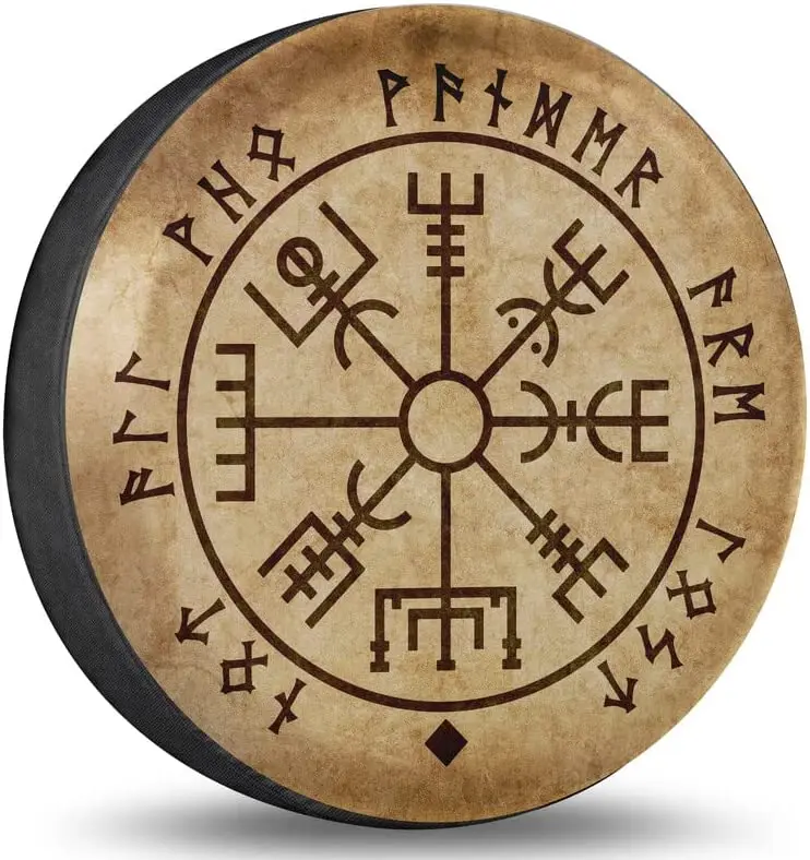 

Spare Tire Cover Viking Compass Tire Cover Waterproof UV Sun Wheel Covers Fit for Trailer RV SUV 15 Inch