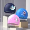 Children's Swimming Cap Cute Cartoon Printed Coated Swimming Cap Waterproof Ear Protector PU Swimming Cap for Boys and Girls 1