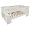 PINGGO 3FT Single Daybed with Storage USB Type-C Port Bookcase 90x190cm Wooden Platform Bed Frame White (No Mattress) 3 PINGGO 3FT Single Daybed with Storage USB Type-C Port Bookcase 90x190cm Wooden Platform Bed Frame White (No Mattress) 3