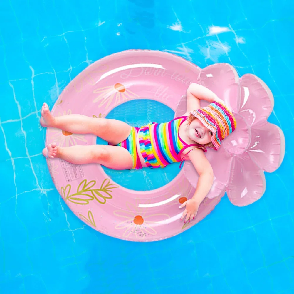 Swimming Ring Swim Circle with Daisy Decor Pool Foats Adult Kids Inflatable Pool Tube Giant Float Boys Girl Water Toy Swim Laps 2