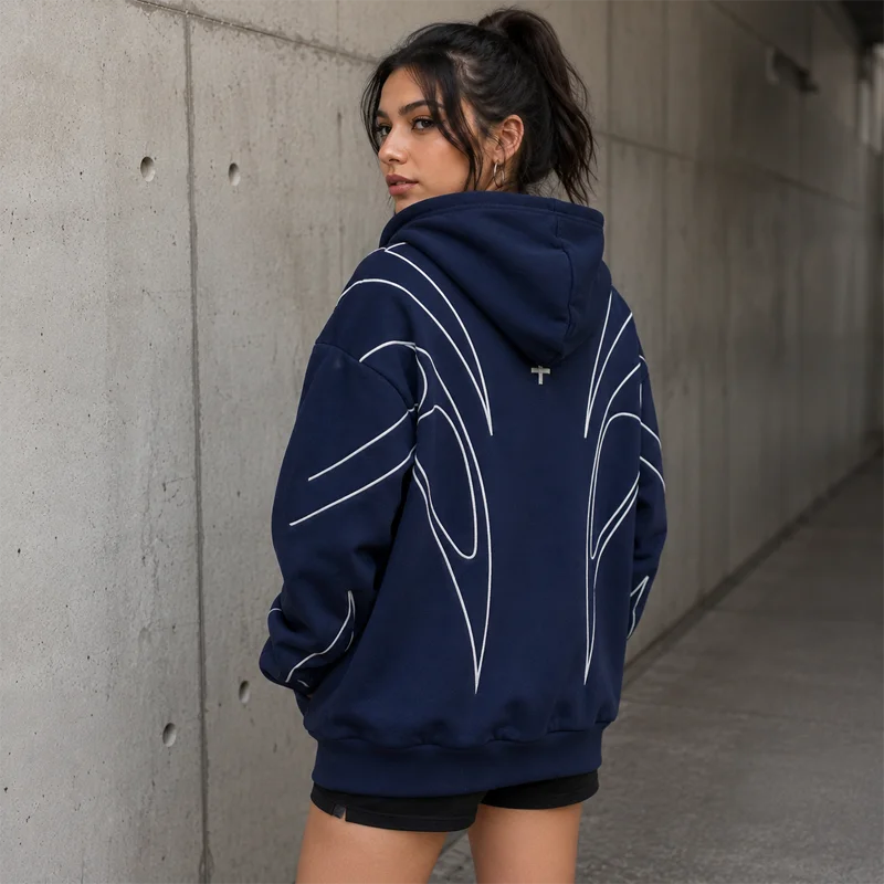 Women’s Graphic Zip-Up Hoodie - Image 2