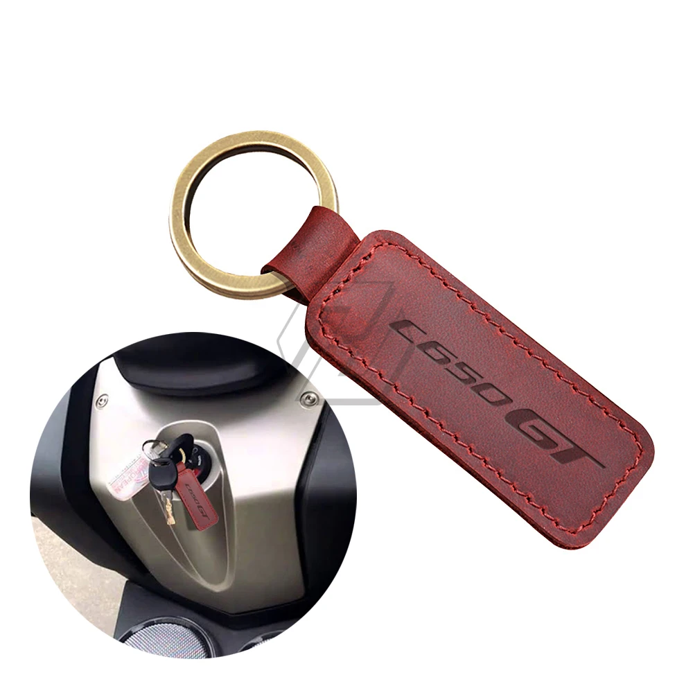 

For BMW Scooter C650GT C650 GT Motorcycle Keychain Cowhide Key Ring