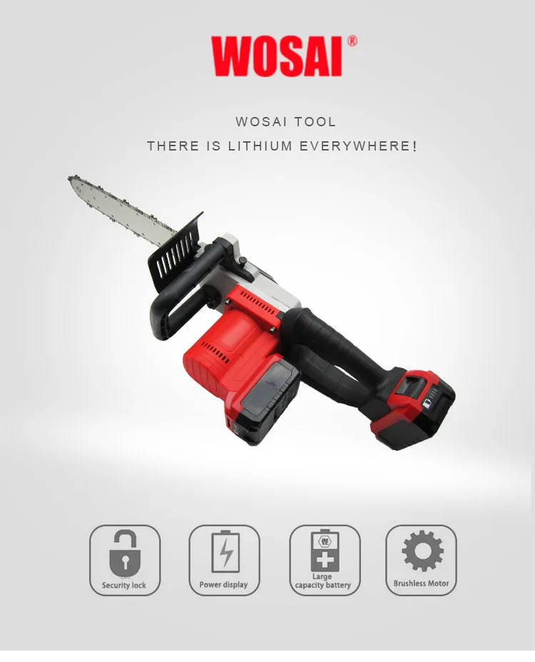 40v Cordless Battery Powered Hand Chain Saw To Cutting Wood For Garden