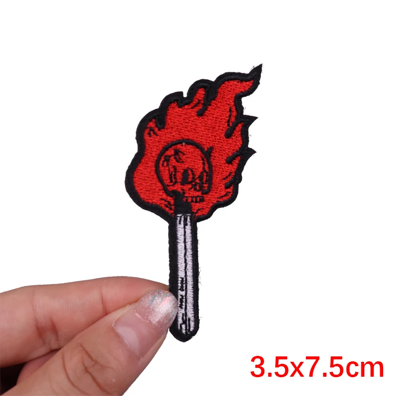 Punk Finger Patch Hurror Schädel Stickerei Patch Für Kleidung Thermoadhesive Patches Für Kleidung Kristall Blume Patches Aufkleber – Detail 31
