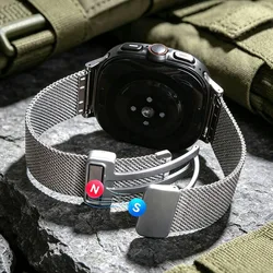Milanese Magnetic Stainless Steel Watch Band Bracelet - 8 9 Classic Band (Silver)