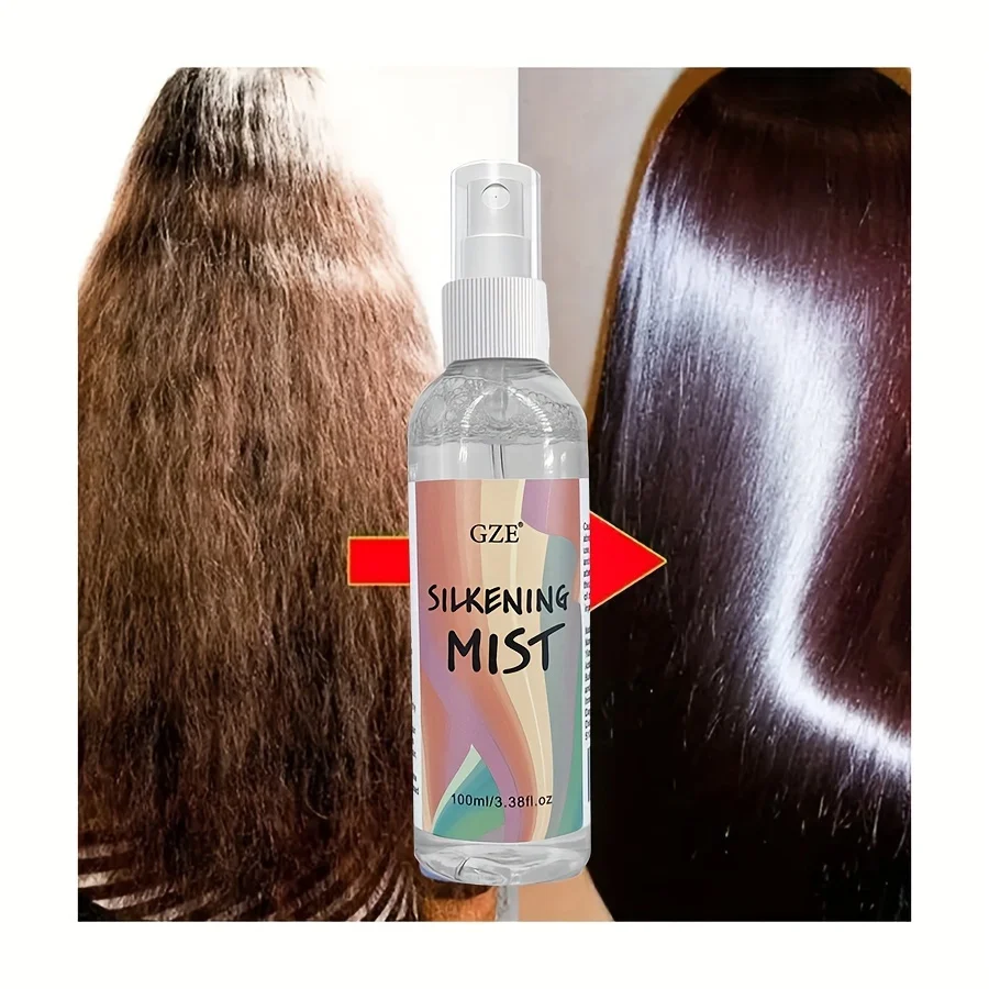 GZE HAIR SILKENING SPRAY Silk Therapy Thermal Shield for Unisex Fine-Mist Silkening and Glossing Spray that Creates Brilliant, hair protection spray,hair oil mist