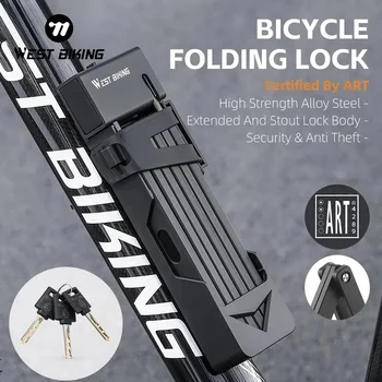 WEST BIKING Lucchetto pieghevole per bicicletta portatile Sicurezza durevole antifurto Scooter Lucchetto per bici elettrica Accessori per bici da strada MTB