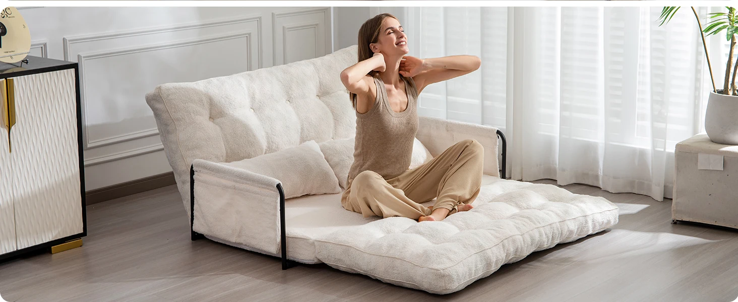 Adjustable Floor Sofa Couch with 2 Pillows
