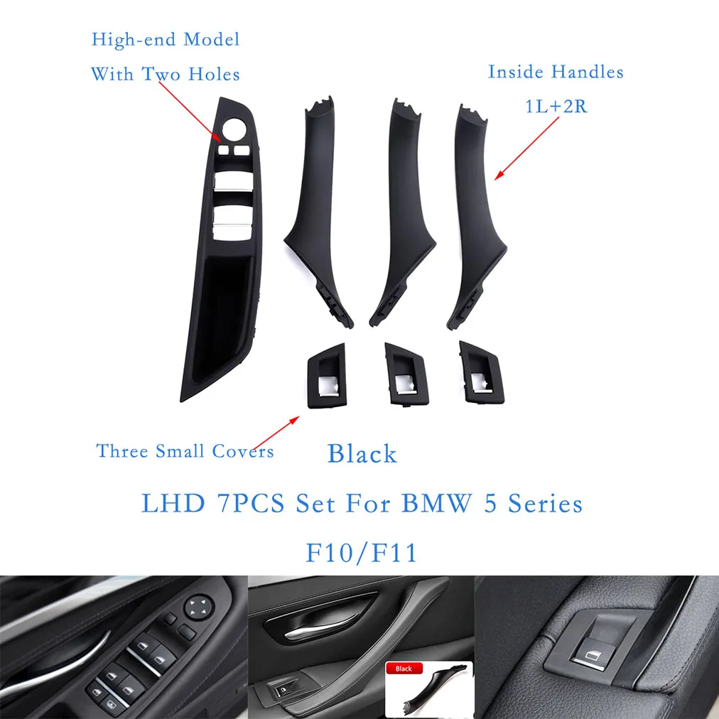 

Fit BMW 5 Series F10/11 10-17 7PCS Inner Door Pull Handle Window Panel LHD