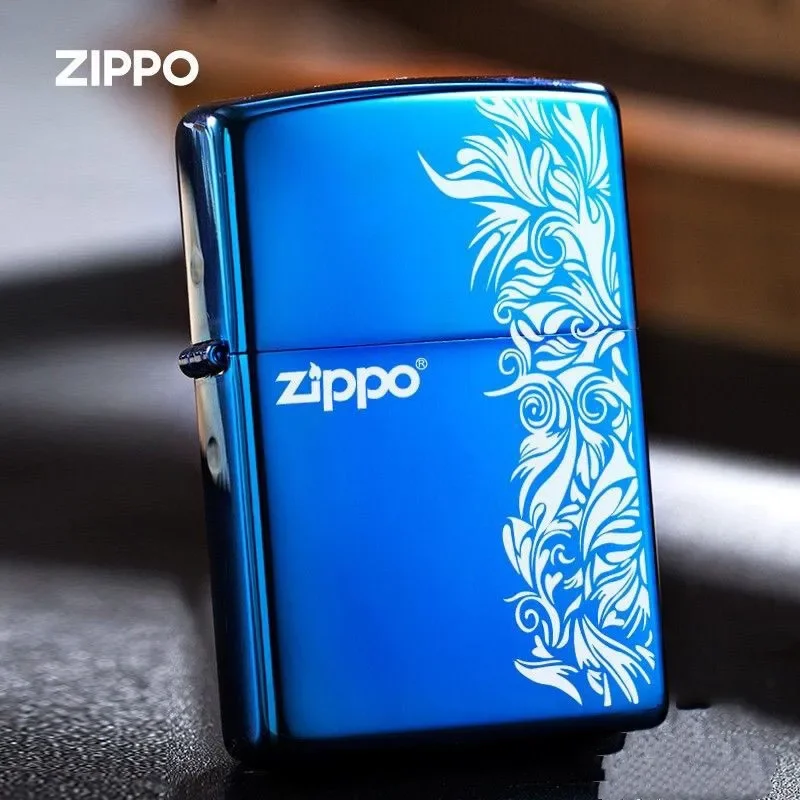 Zippo Lighter Blue Ice Floral Antivento Collection In Box