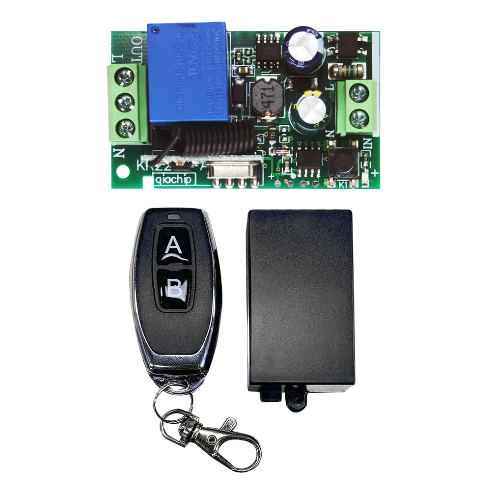 

433MHz Wireless Remote Control Switch AC110V 220V 10A 1CH Relay Module Receiver ON OFF Remote Control for Led Lights Bulb DIY