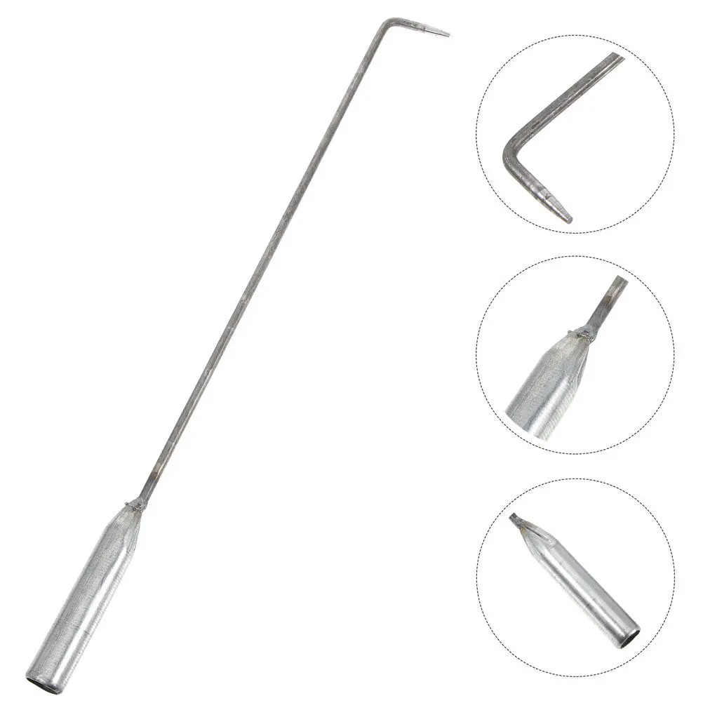 53cm 스틸 화덕용 포커 훅, 장작 난로용 헤비듀티 집게, 야외 캠프파이어 바베..