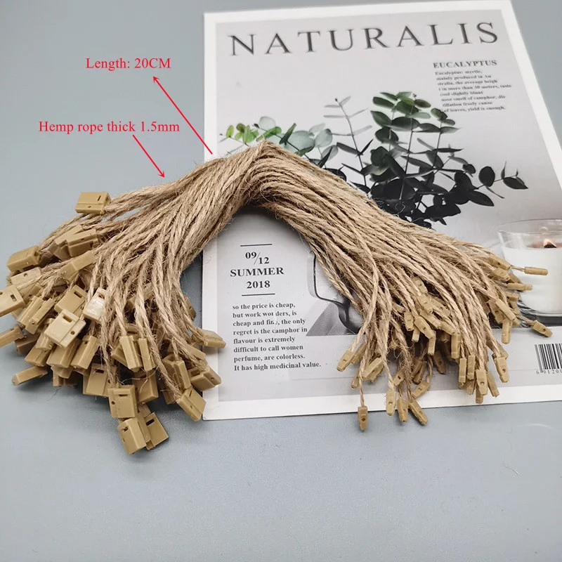 

1000 шт. Ретро квадратная пластиковая пеньковая веревка, веревка, крепеж для крафт-бумаги, подвесная бирка, шнурок, Diy аксессуары для одежды