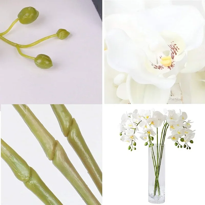 2 Orchidee Artificiali Nere In Lattice 38 Cm – Piante Finte Phalaenopsis, Realistiche Al Tattoo, Per Casa E Matrimoni - 3