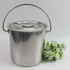 6L/12L/20L Bucket with Lid & Handle Water Storage Pail Metal Milking Bucket Stainless Steel Extra Thick 4