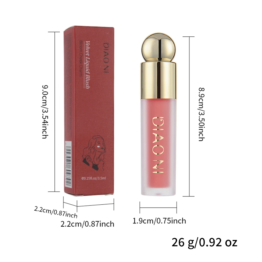 Liquid Blush Soft Matte Liquid Cream Blush Makeup Lightweight Beauty Blush Makeup for Long-Lasting Natural Velvet Liquid Blusher 6