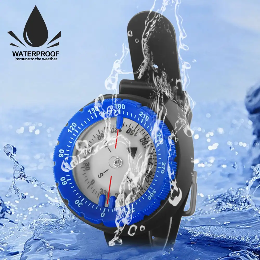 Digital Underwater 50m Diving Compass Professional Waterproof Navigator Digital Scuba Luminous Balanced Watch for Swimming Pool