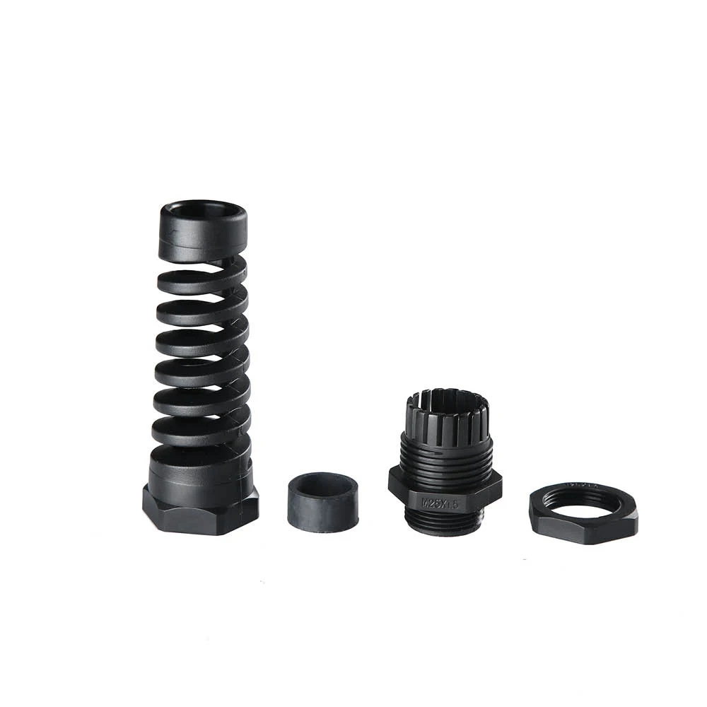 Strain Reliefs Cable Grip Flexible Nylon Spring Thread PG9 PG13.5 PG16 Cable Gland Connectors Fitting Waterproof