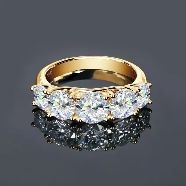 Moissanite Wedding Rings 925 Silver