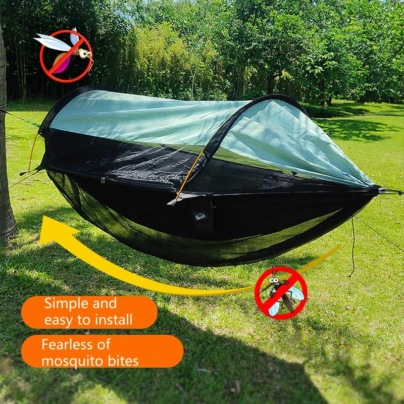 Camping Hammock Bottom Mosquito Cover Outdoor Hammock Quick Opening Detachable Mosquito Net 4