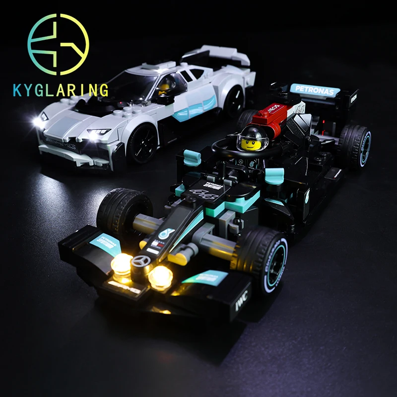 Kyglaring Set Di Illuminazione A Led Giocattoli Fai Da Te Per Speed Champions 76909 Mercedes-Amg F1 W12 E Performance & Project One Non Incluso Block