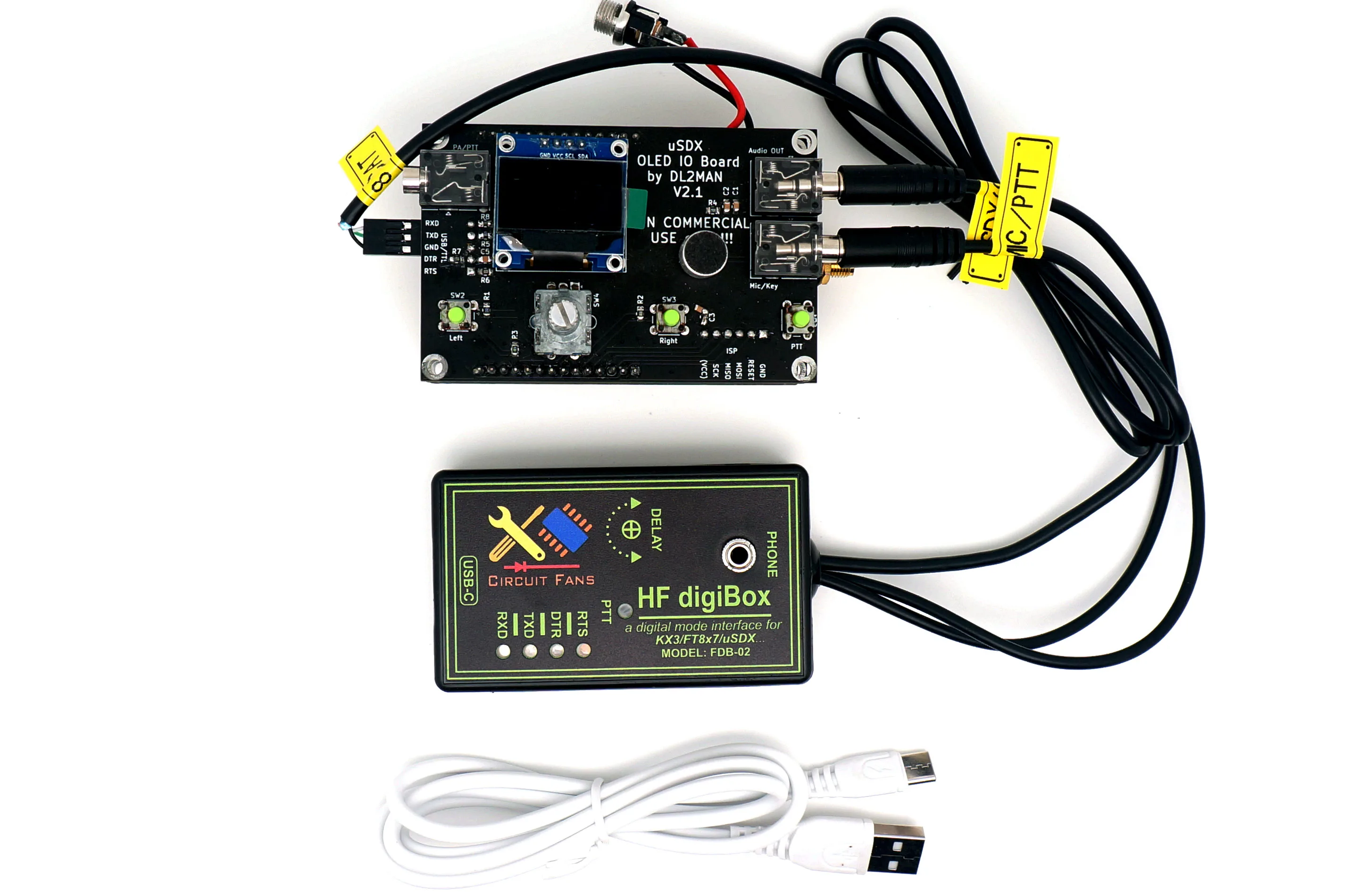 USBオーディオデバイス内蔵FT-1000MP等用デジタルモードインターフェイス ＵＳＢオーディオ内蔵、ＴＴＬレベルＣＡＴ、デジタルモード（ＦＴ８