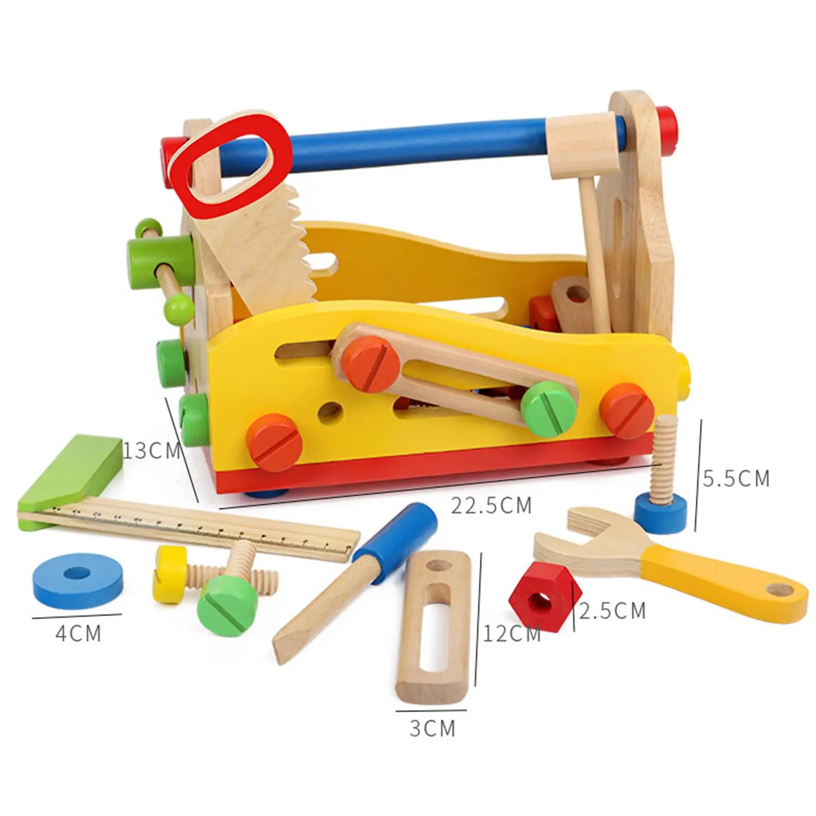 Montessori Wooden Tool Toy, Construction Toy for Toddler Kids Preschool