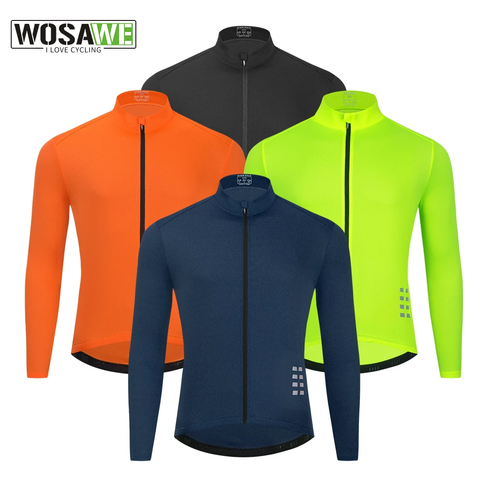 WOSAWE Men's cycling Sweatshirt Summer Cycling Jersey Short Bicycle Jersey Long Sleeve Breathable MTB Road Bike shirt Clothes