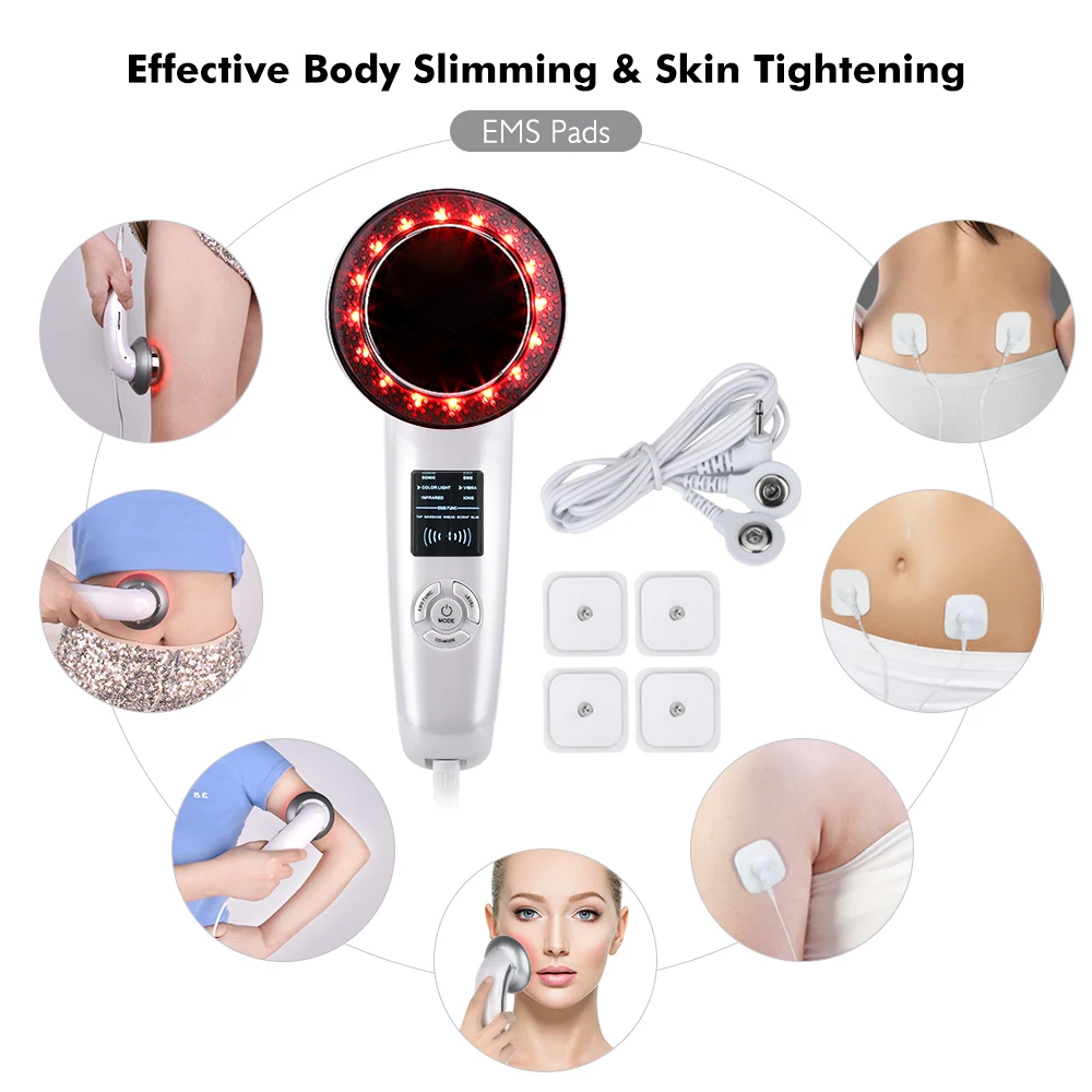 

6 In 1 Slimming Beauty Device EMS Vibration RF Body Slimming Machine Weight Loss Skin Rejuvenation Fat Remover Cellulite Burner