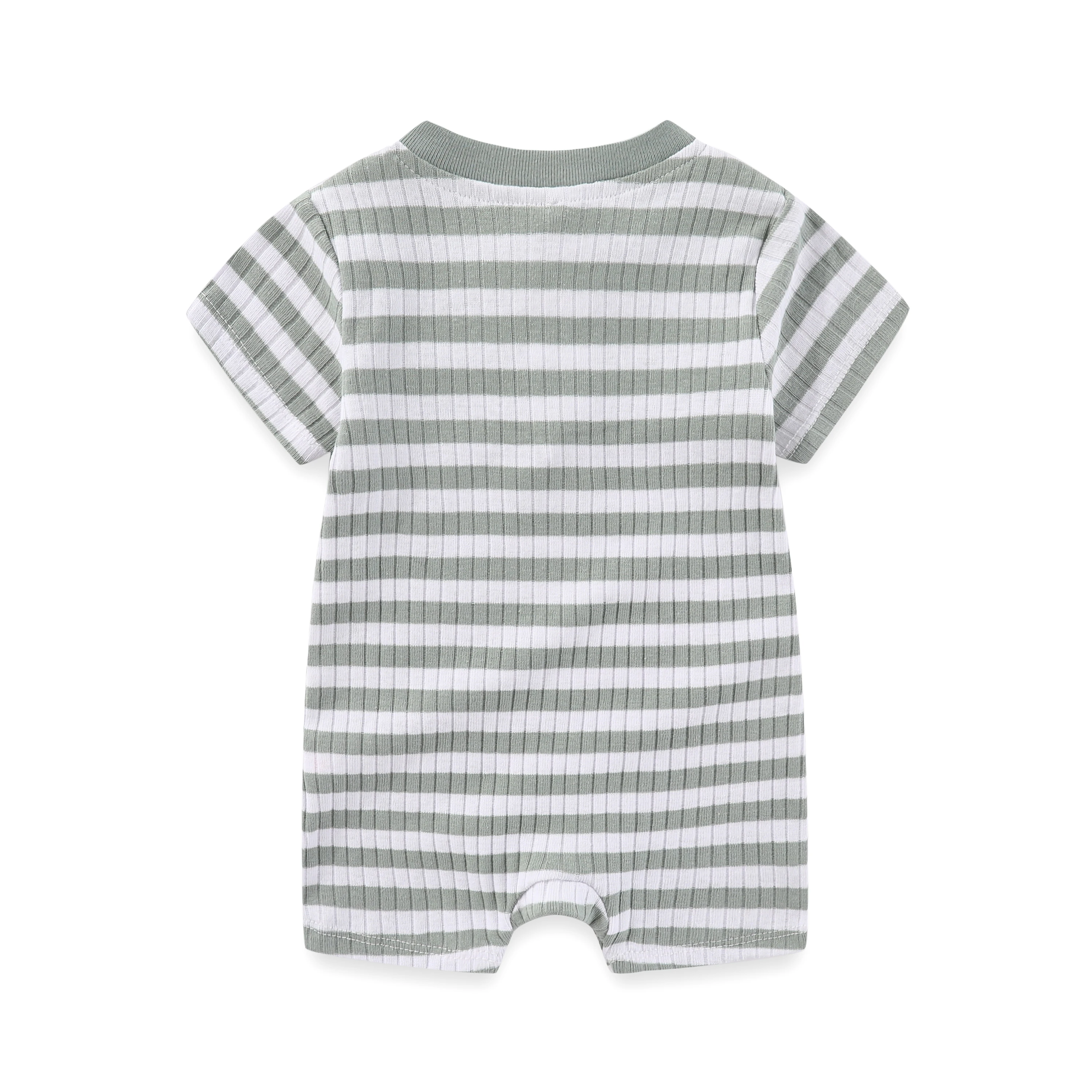 Newborn Baby Dinosaur Jumpsuit 2-Piece Set Of Striped Printed Baby Summer Short Sleeved Clothes 3