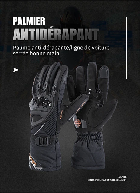 IRON JIA'S Gants moto hiver, Gant moto chauffant homologue CE, Gants moto  hiver chauffer Écran tactile de protection, Gants de motocross imperméables  et coupe-vent - AliExpress