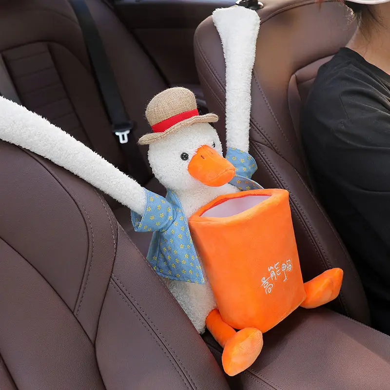 Car Trash Can Tissue Box Two-in-one Car Hanging Storage Bucket