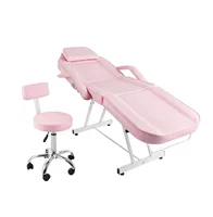 Portable Beauty Bed for Home Use Massage Bed with Technician Chair  Comfortable 4-fold Barber Chair Beauty Chair 1