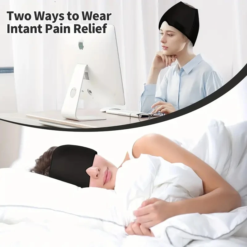1pc Migraine Headache Relief Cap, Hot & Cold Therapy Hat, Migraine Relief Cap, Cool Gel Head Wrap, Headache Cap Ice Pack Mask, C