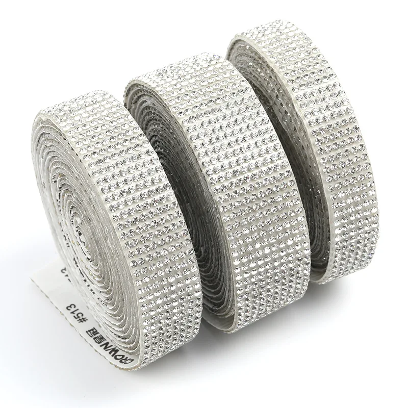 Rhinestone Tape Self-adhesive, Rhinestones Tape Silver for