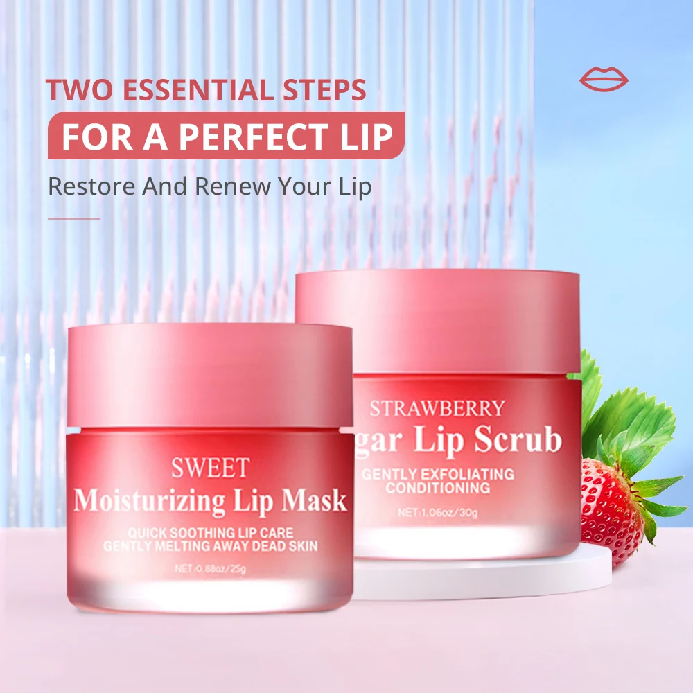 

30g Lip Scrub 25g Lip Mask Plumper Moisture Lip Balm Exfoliating Anti-Ageing Scrub Lip Film Nourish Repair Fine Lines Lips Care