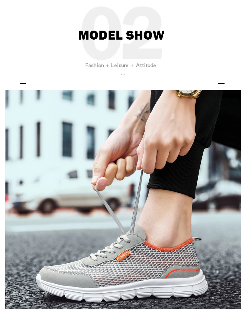 Herren Sneakers Sommer Mesh Laufschuhe leichte und atmungsaktive Sneakers für Herren – Detail 8