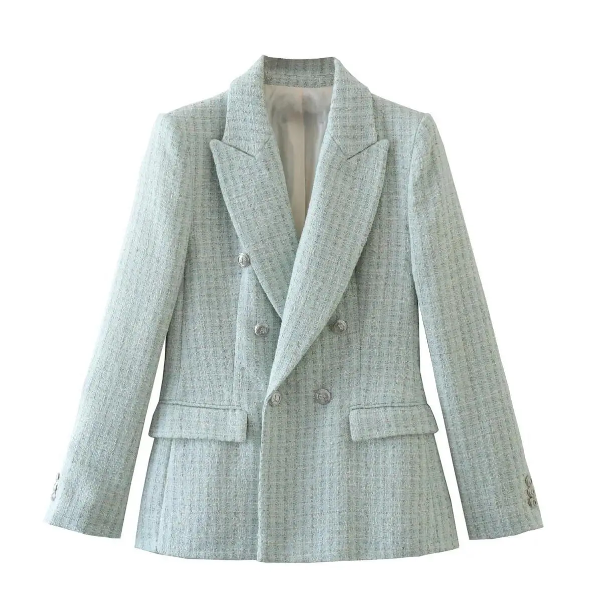 

Spring New Women's Slim Fit Texture Double Breasted Suit Coat