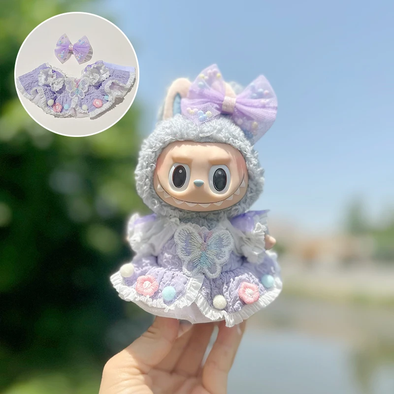 17cm Plush Doll's Clothes 1/2/3 Pcs Set Outfit Accessories For Korea Kpop Idol Dolls Labubu Dolls Overalls Set Clothing Dresses doll clothes plush toy accessories