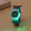 4 Colors Cartoon Animal Flash Light 3D Dinosaur Watches For Girls Boys New Flashlight Wristwatch For Children 4