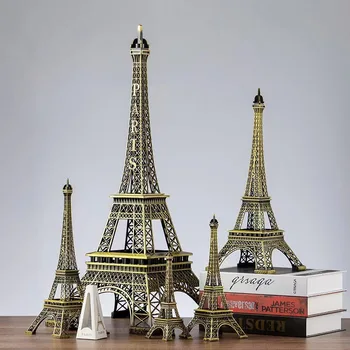 Bronzo Parigi Torre Eiffel Artigianato in metallo Decorazione della casa Accessori Figurina Statua Modello Souvenir Design per interni domestici 1