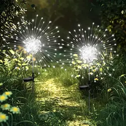 Solar LED Firework Fairy Lights for Outdoor Garden Decoration (2pcs)