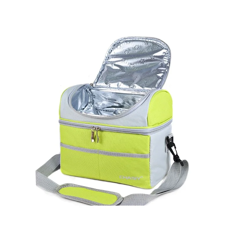 

Double-deck Cooler Bag Waterproof Oxford Aluminum Foil Food Thermal Bag